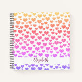 Rainbow Imitats Glitzer Herz Bright Farbige Custom Notizblock (Vorderseite)