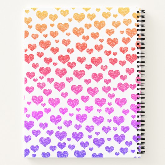 Rainbow Imitats Glitzer Herz Bright Farbige Custom Notizblock (Rückseite)