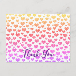 Rainbow Imitats Glitzer Herz Bright Farbige Custom Postkarte