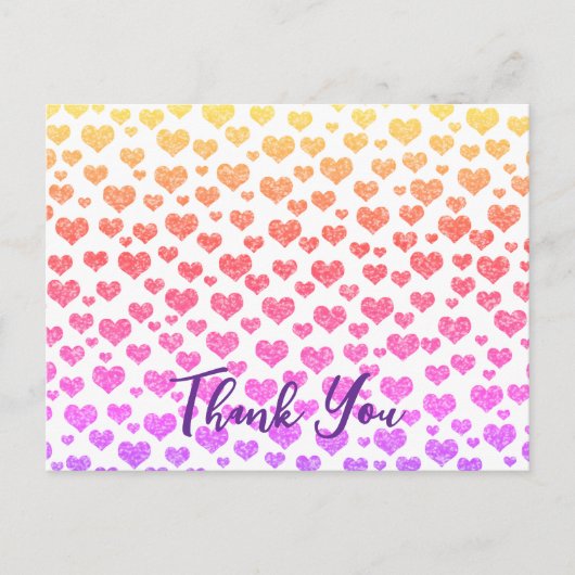 Rainbow Imitats Glitzer Herz Bright Farbige Custom Postkarte (Vorderseite)