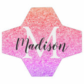 Rainbow Imitats Glitzer Script Monogram Personalis Fußball (Flach)