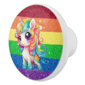 Rainbow Imitats Glitzer Unicorn Girly Hübsch Keramikknauf (Rechts)