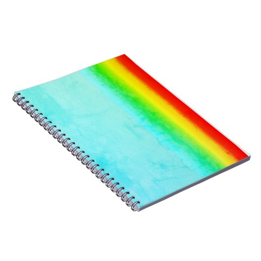 Rainbow in Cyan Sky Spiral Notebook, Arco iris en Notizblock (Rechte Seite)