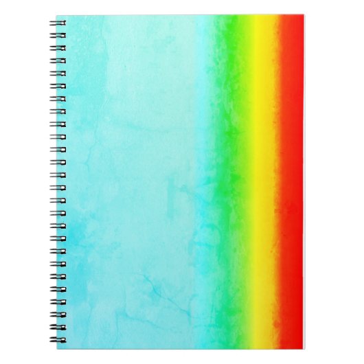 Rainbow in Cyan Sky Spiral Notebook, Arco iris en Notizblock (Vorderseite)
