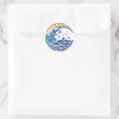 Rainbow in Hawaii: Waves, Life Runder Aufkleber (Tasche)