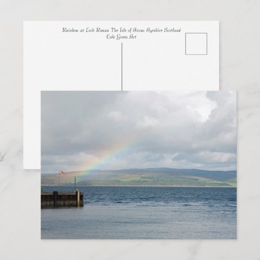Rainbow in Loch Ranza Postkarte (Vorne/Hinten)