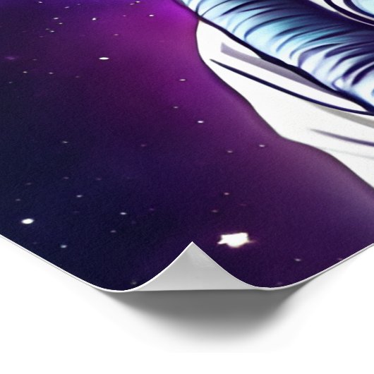 Rainbow in Space Cat, Astronautin Katze Digitale K Poster (Ecke)