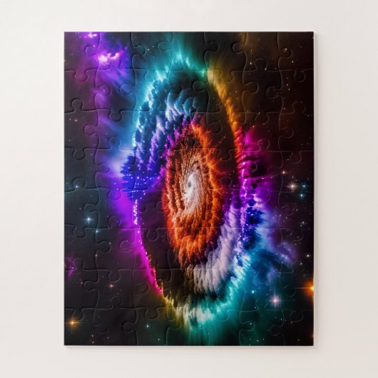 Rainbow Indigo Spiral Galaxy in Universe Puzzle (Vertikal)