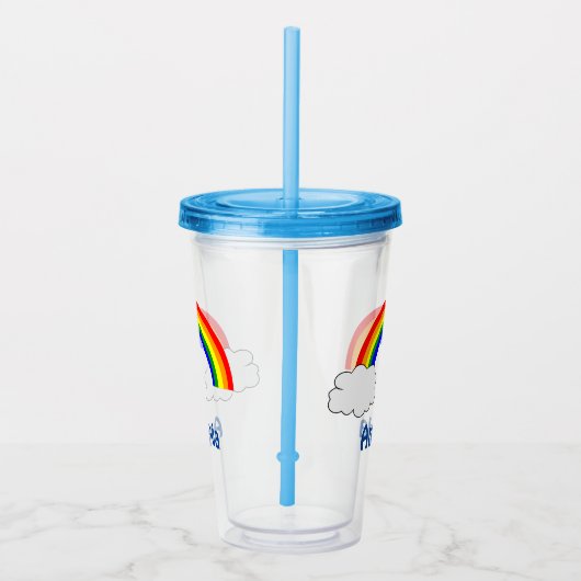 Rainbow Individuelle Name Acryltrinkbecher (Rechts)