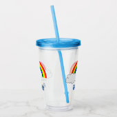 Rainbow Individuelle Name Acryltrinkbecher (Links)