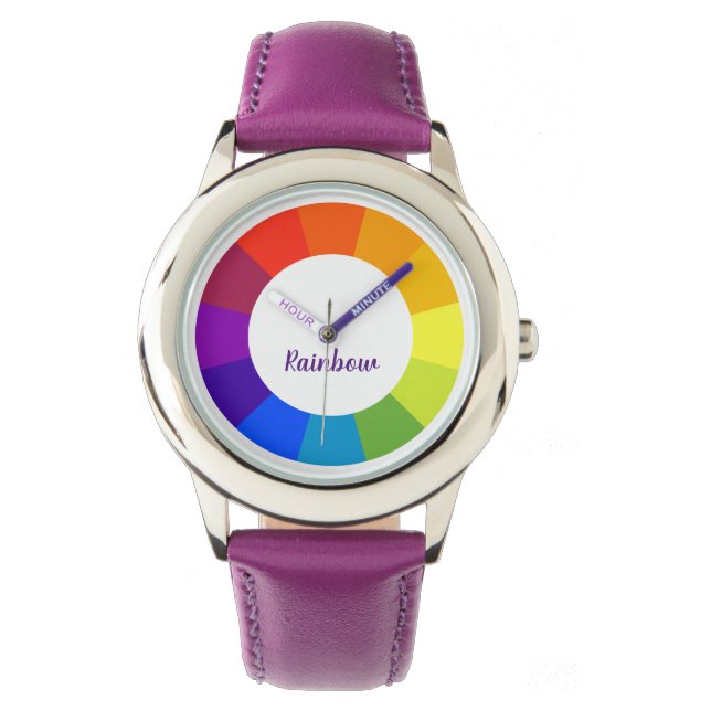 Rainbow Individuelle Name Lila Watch Armbanduhr (Vorderseite)