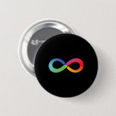 Rainbow Infinity Symbol Autismus Bewusstsein Neuro Button (Vorne & Hinten)
