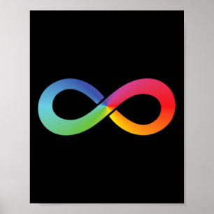 Rainbow Infinity Symbol Autismus Bewusstsein Neuro Poster