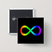 Rainbow Infinity-Symbol Button (Vorne & Hinten)