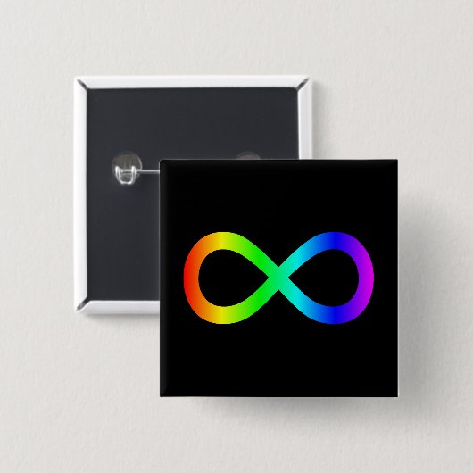 Rainbow Infinity-Symbol Button (Vorne & Hinten)