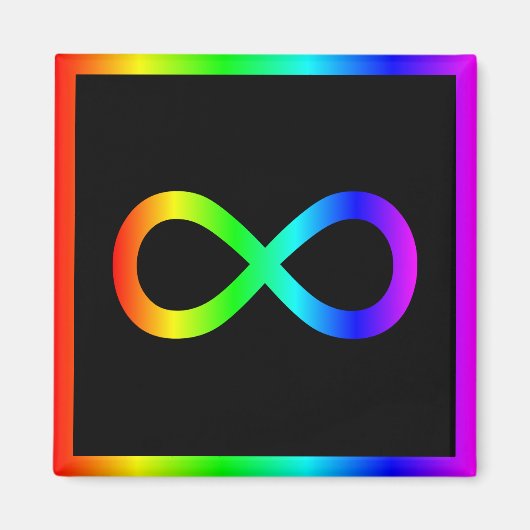 Rainbow Infinity-Symbol Magnet (Vorne)