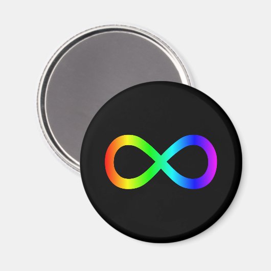 Rainbow Infinity-Symbol Magnet (Vorderseite/Rückseite)
