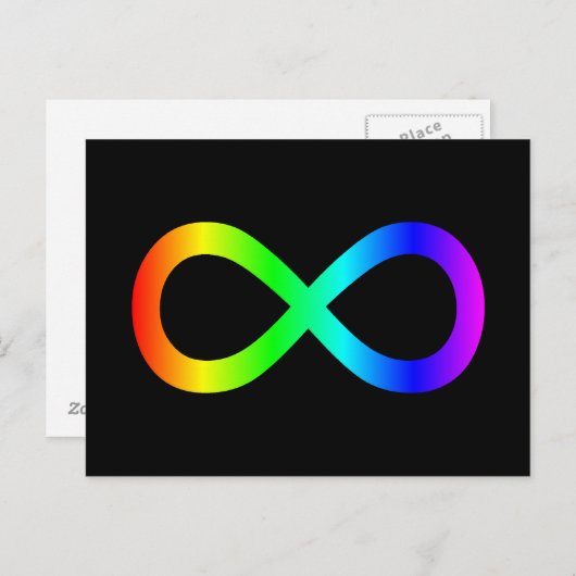 Rainbow Infinity-Symbol Postkarte (Vorne/Hinten)