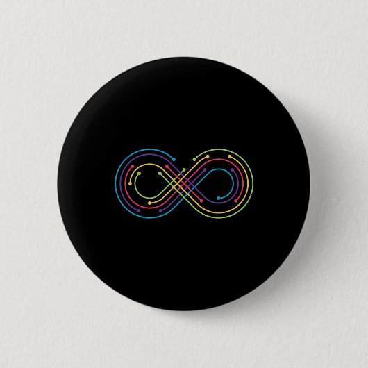 Rainbow Infinity Symbol Prix Autism Awareness Neu Button (Vorderseite)