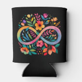 Rainbow Infinity Watercolor Blume Autismus Dosenkühler (Rückseite)