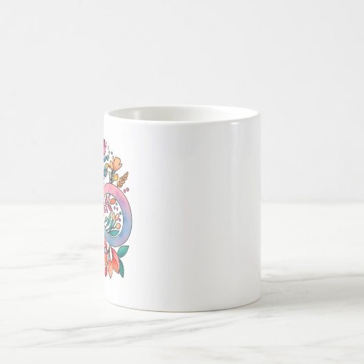 Rainbow Infinity Watercolor Blume Autismus Kaffeetasse (Mittel)