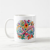 Rainbow Infinity Watercolor Blume Autismus Kaffeetasse (Links)