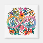 Rainbow Infinity Watercolor Blume Autismus Magnet (Vorne)