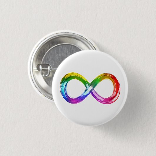 Rainbow Inifinity-Symbol Button (Vorne & Hinten)