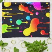 Rainbow Ink Paint Splash Geschirrtuch (Gefaltet)