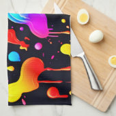 Rainbow Ink Paint Splash Geschirrtuch (Viertel Falte)