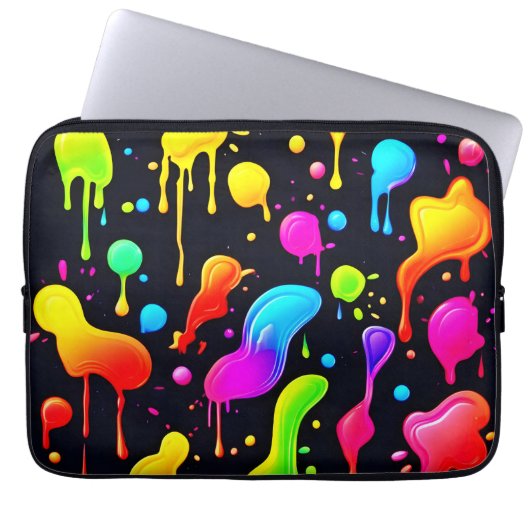Rainbow Ink Paint Splash Laptopschutzhülle (Vorderseite)