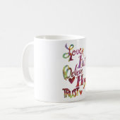 Rainbow Inspiration Words Tasse (Vorderseite Links)