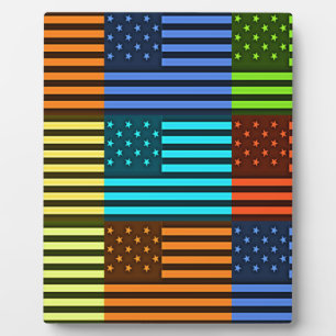 Rainbow-Inspiriert amerikanisches Motif-Flag-Desig Fotoplatte