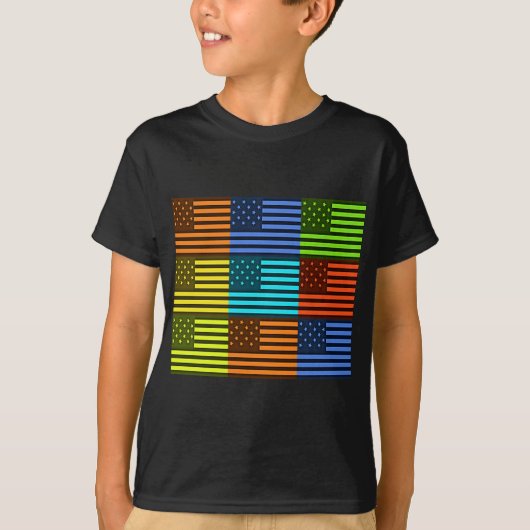 Rainbow-Inspiriert amerikanisches Motif-Flag-Desig T-Shirt (Vorderseite)