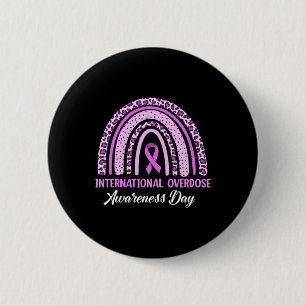 Rainbow International Overdose Awareness Day Purpu Button