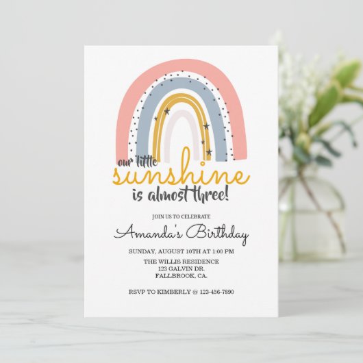 RAINBOW INVITE, unser kleiner Sonnenschein, RAINBO (Stehend Vorderseite)