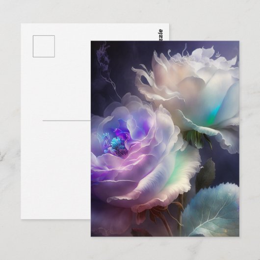 Rainbow Iridescence Blume Postkarte (Vorne/Hinten)