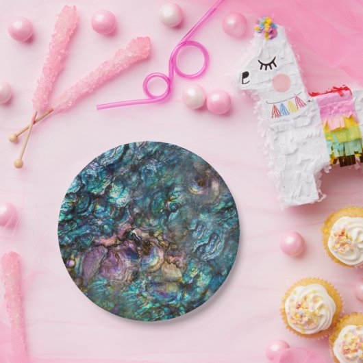 Rainbow Iridescent Abalone Beach Sea Muschel Pappteller (Party)