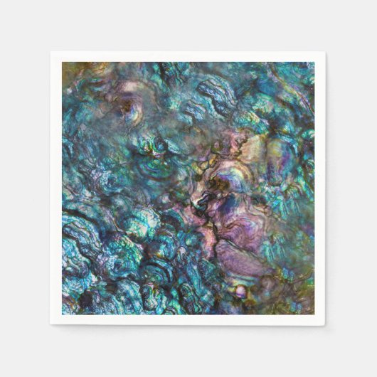 Rainbow Iridescent Abalone Beach Sea Muschel Serviette (Vorderseite)
