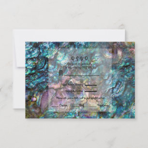 Rainbow Iridescent Abalone Muschel UAWG RSVP Karte