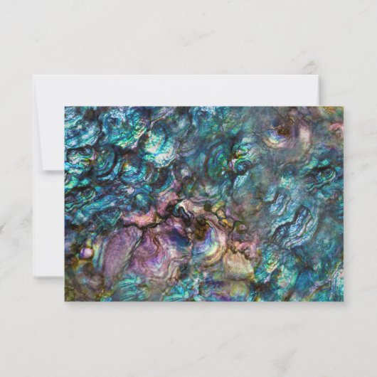 Rainbow Iridescent Abalone Muschel UAWG RSVP Karte (Rückseite)