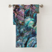 Rainbow Iridescent Abalone Sea Muschel Badhandtuch Set (Insitu)