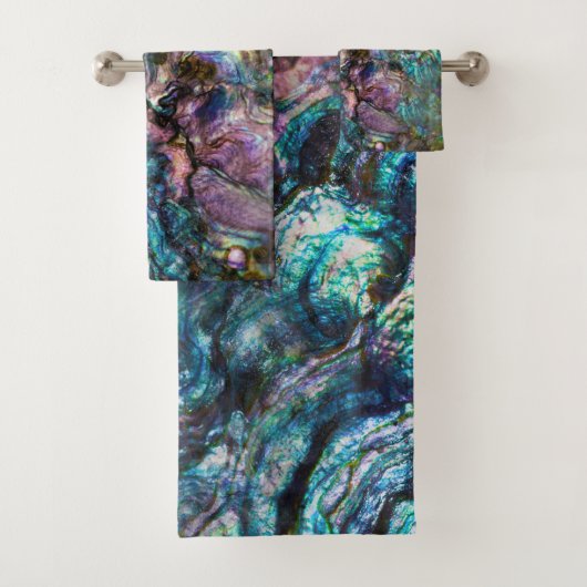 Rainbow Iridescent Abalone Sea Muschel Badhandtuch Set (Insitu)
