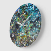 Rainbow Iridescent Abalone Sea Muschel Große Wanduhr (Winkel)