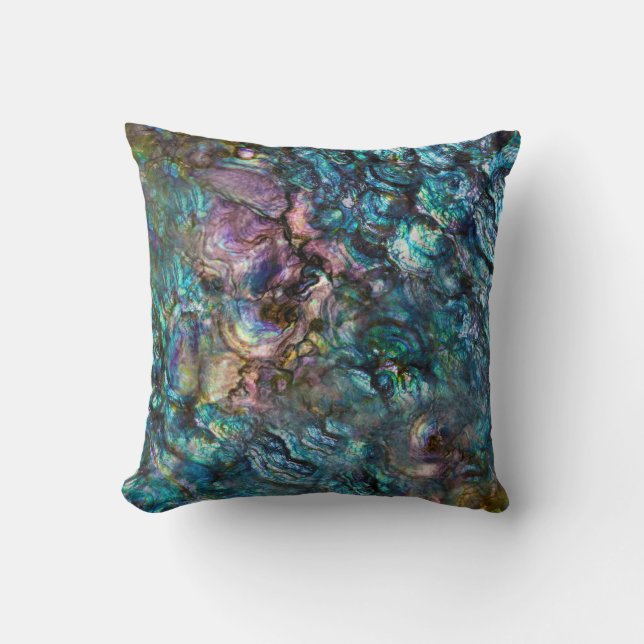 Rainbow Iridescent Abalone Sea Muschel Kissen (Vorderseite)