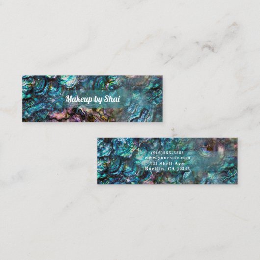 Rainbow Iridescent Abalone Sea Muschel Mini Visitenkarte (Vorne/Hinten)