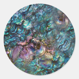 Rainbow Iridescent Abalone Sea Muscheln Beach Runder Aufkleber
