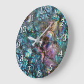 Rainbow Iridescent Abalone Sea Shell Große Wanduhr (Winkel)
