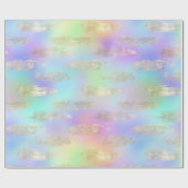 Rainbow Iridescent and Gold Brushstrikes Muster Geschenkpapier (Flach)