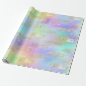 Rainbow Iridescent and Gold Brushstrikes Muster Geschenkpapier (Ungerollt)